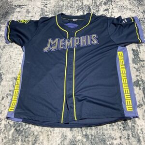 Success Brands Memphis Baseball Jersey Mens XL Navy Blue Ja Morant 12 Button Up